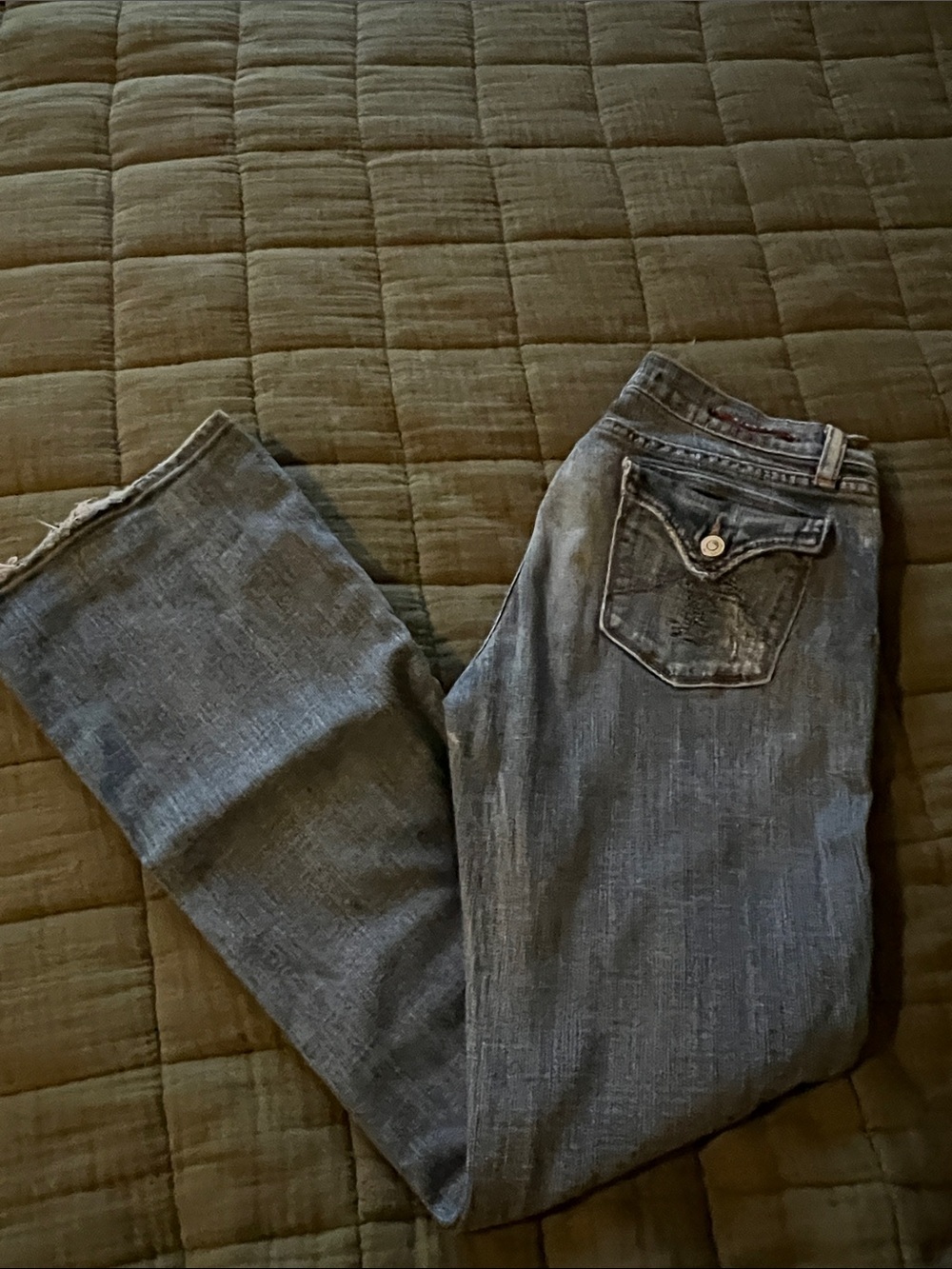 Vigoss Women’s Faded Gray Boot-Cut Jeans